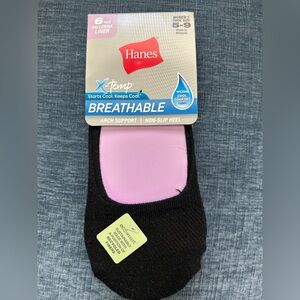 Hanes Women's Black X-Temp Ballerina Liner Socks